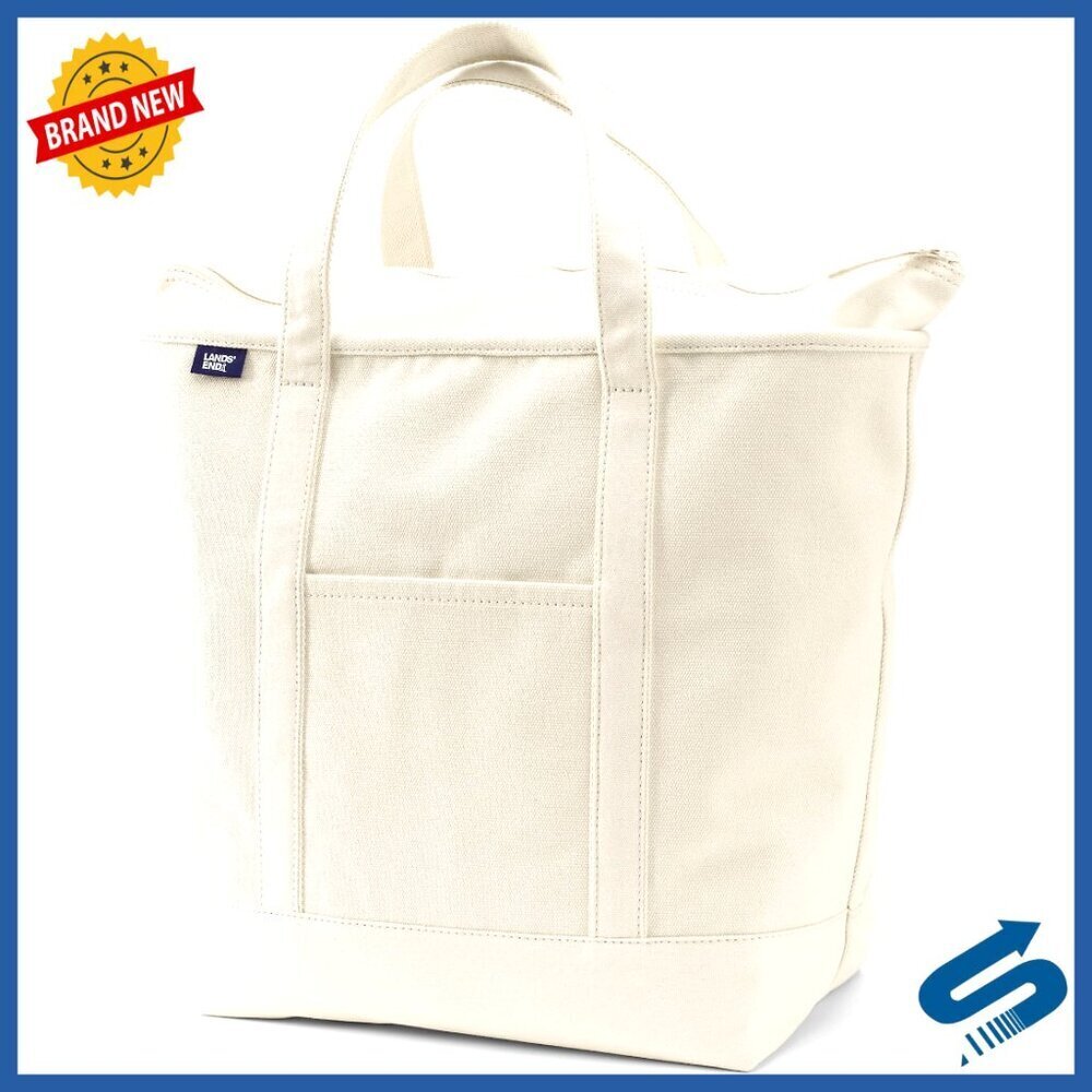 Zip Top Canvas Tote Bag Durable Spacious Water-Repellent Classic Tote